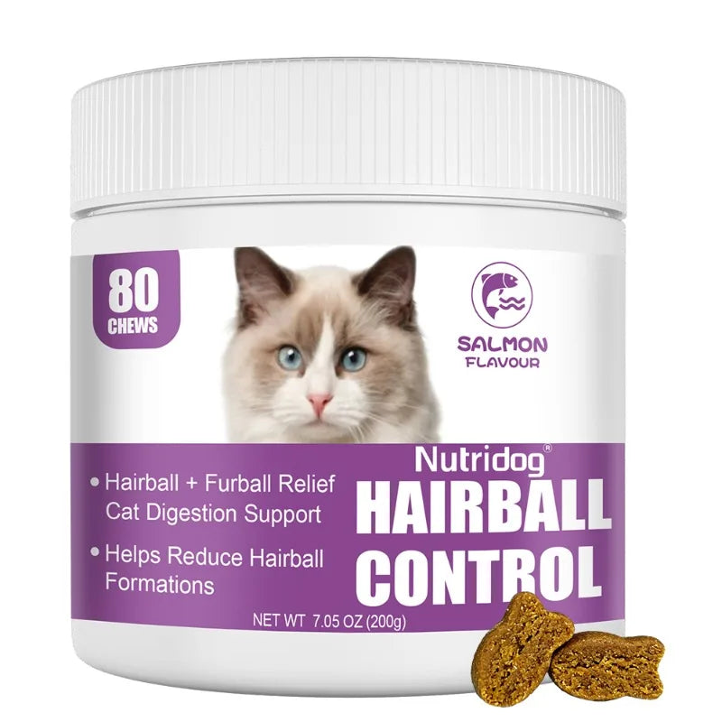 Hairball Treats for Hairball Control, Digestive Health & Skin Support