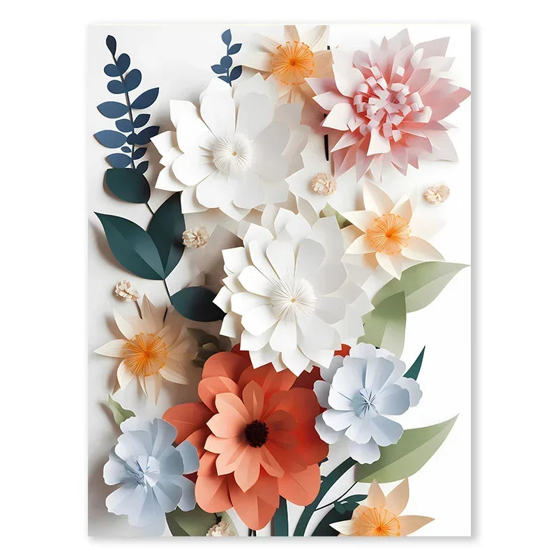 Watercolor Wildflower Poster – Colorful Floral Prints on Canvas for Modern Boho Wall Decor