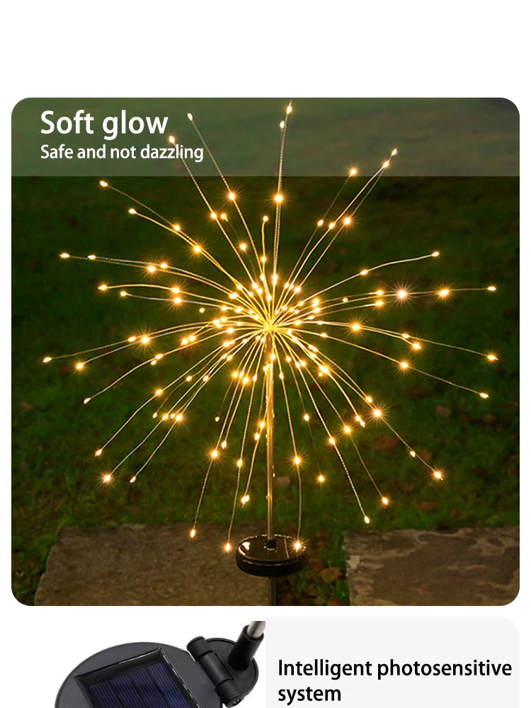 Firework Garden Lights – Solar-Powered for Camping & Patio