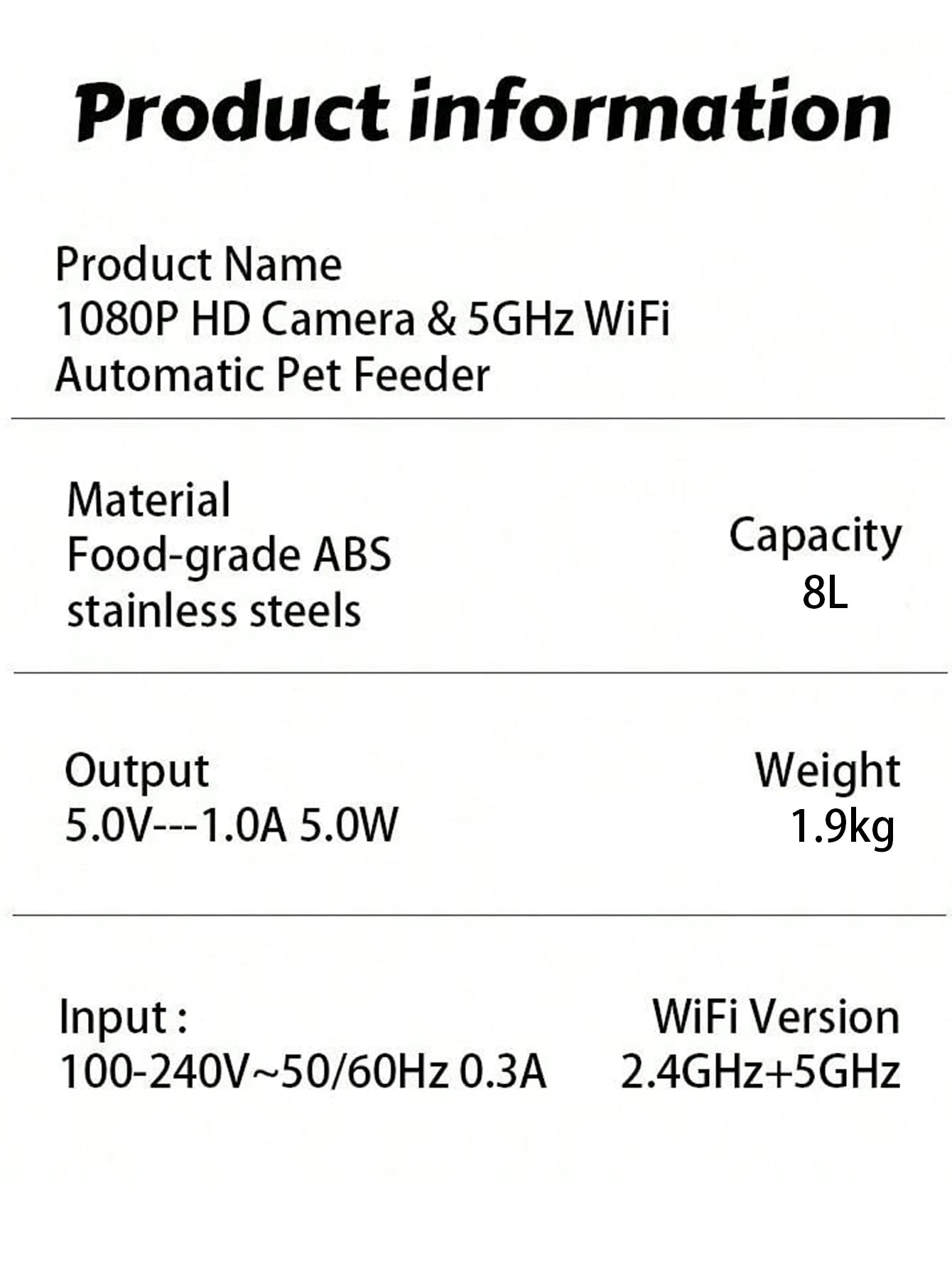 Automatic Cat & Dog Feeder – 8L with HD Camera & Tuya App