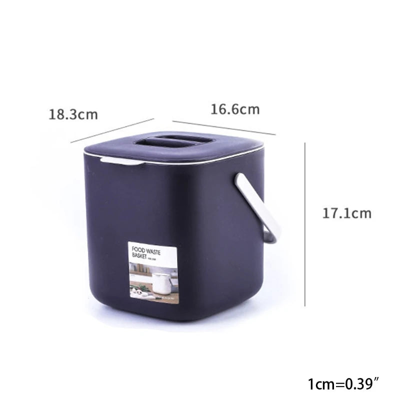 Countertop Food Waste Bin – Space-Saving with Lid