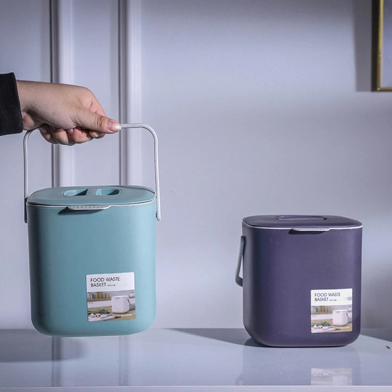 Countertop Food Waste Bin – Space-Saving with Lid