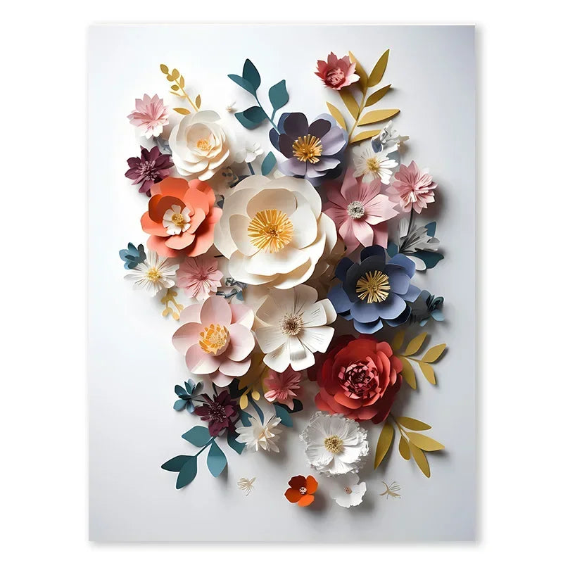Watercolor Wildflower Poster – Colorful Floral Prints on Canvas for Modern Boho Wall Decor