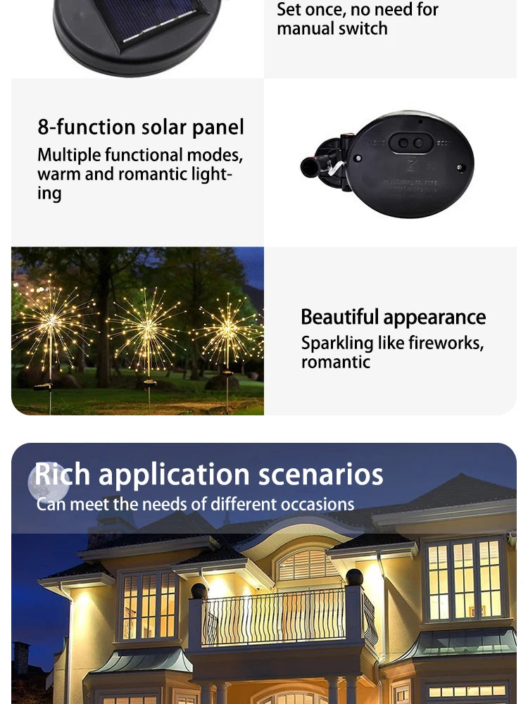 Firework Garden Lights – Solar-Powered for Camping & Patio