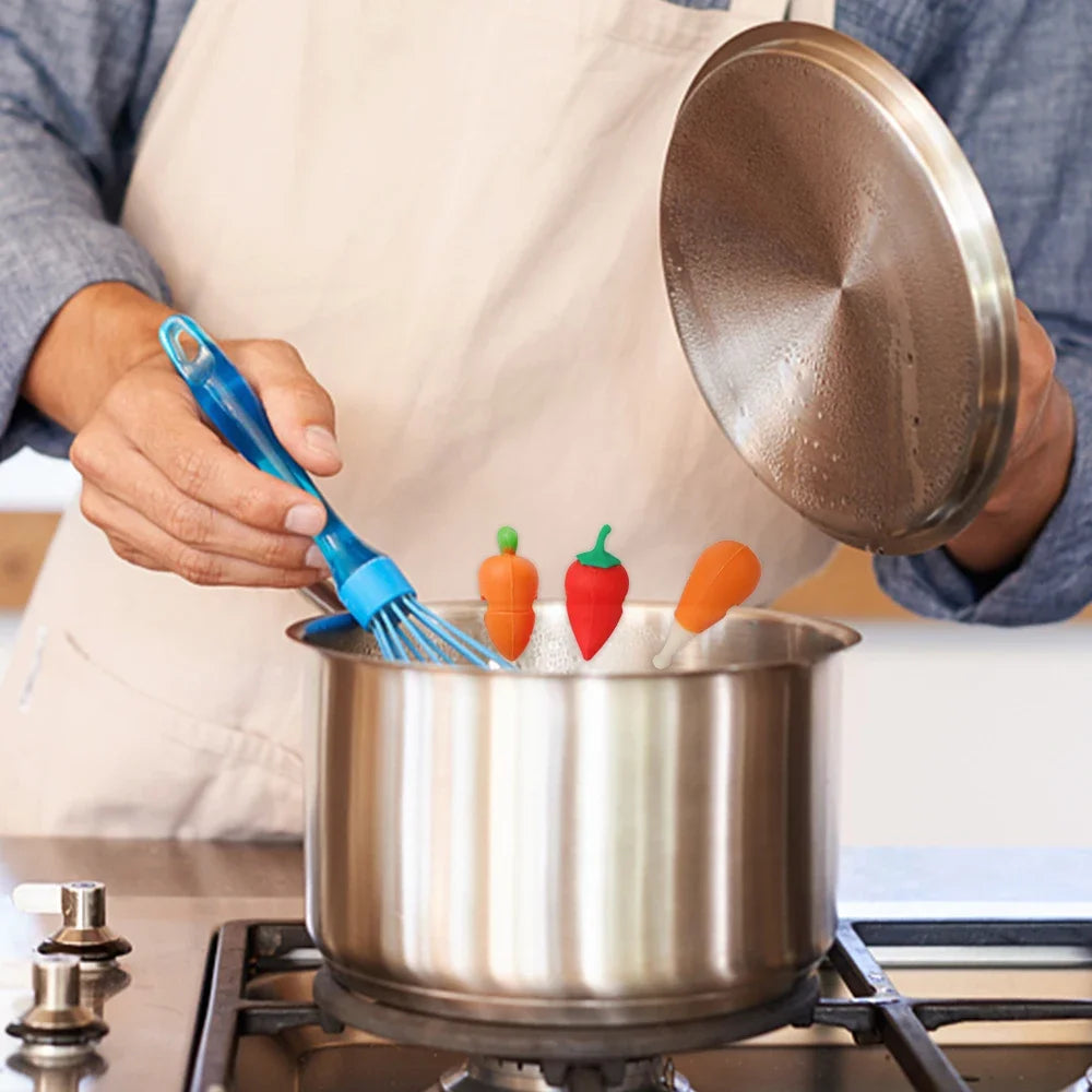 Cute Boil-Over Stoppers – Silicone Lid Holders (1/6 Pack)
