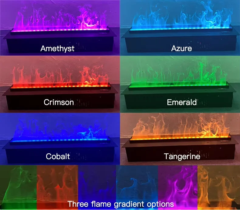 Smart 3D Fireplace Humidifier – LED Flame & Crackling Sound