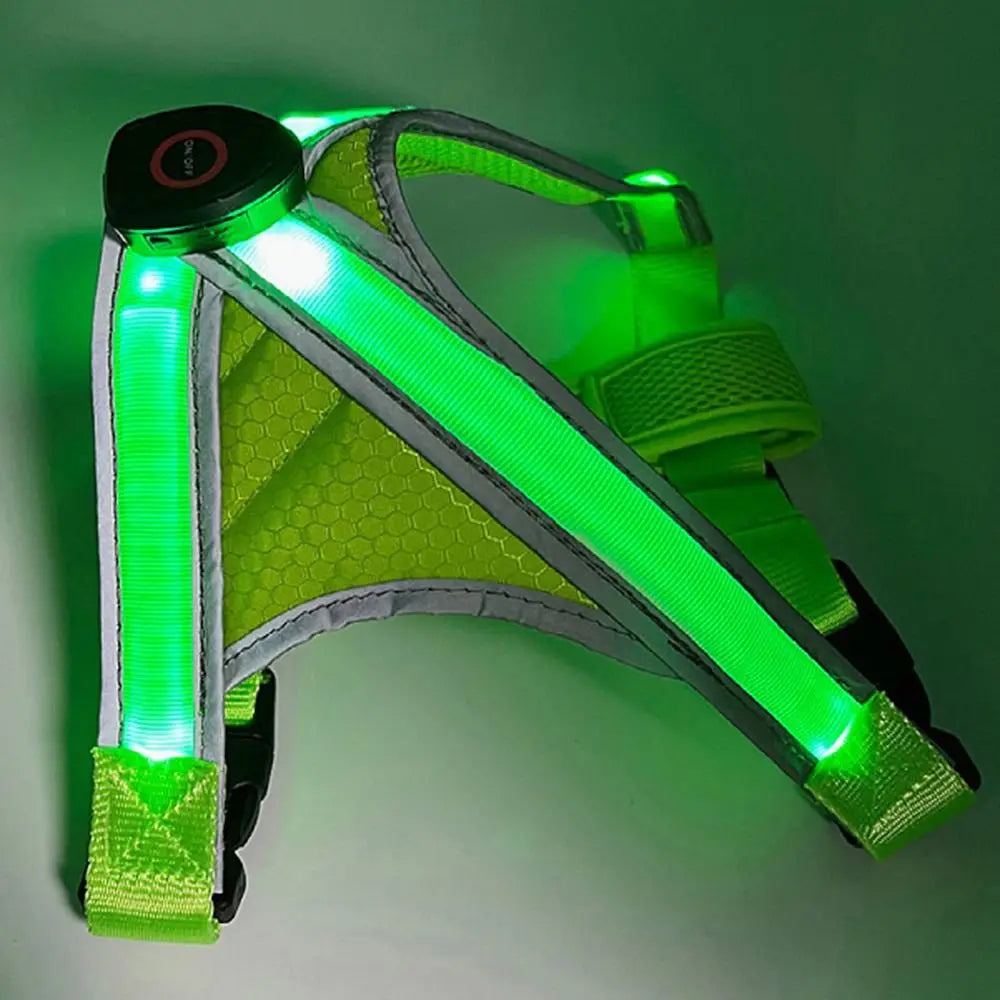 LED Light Dog Vest Harness – Adjustable & Breathable
