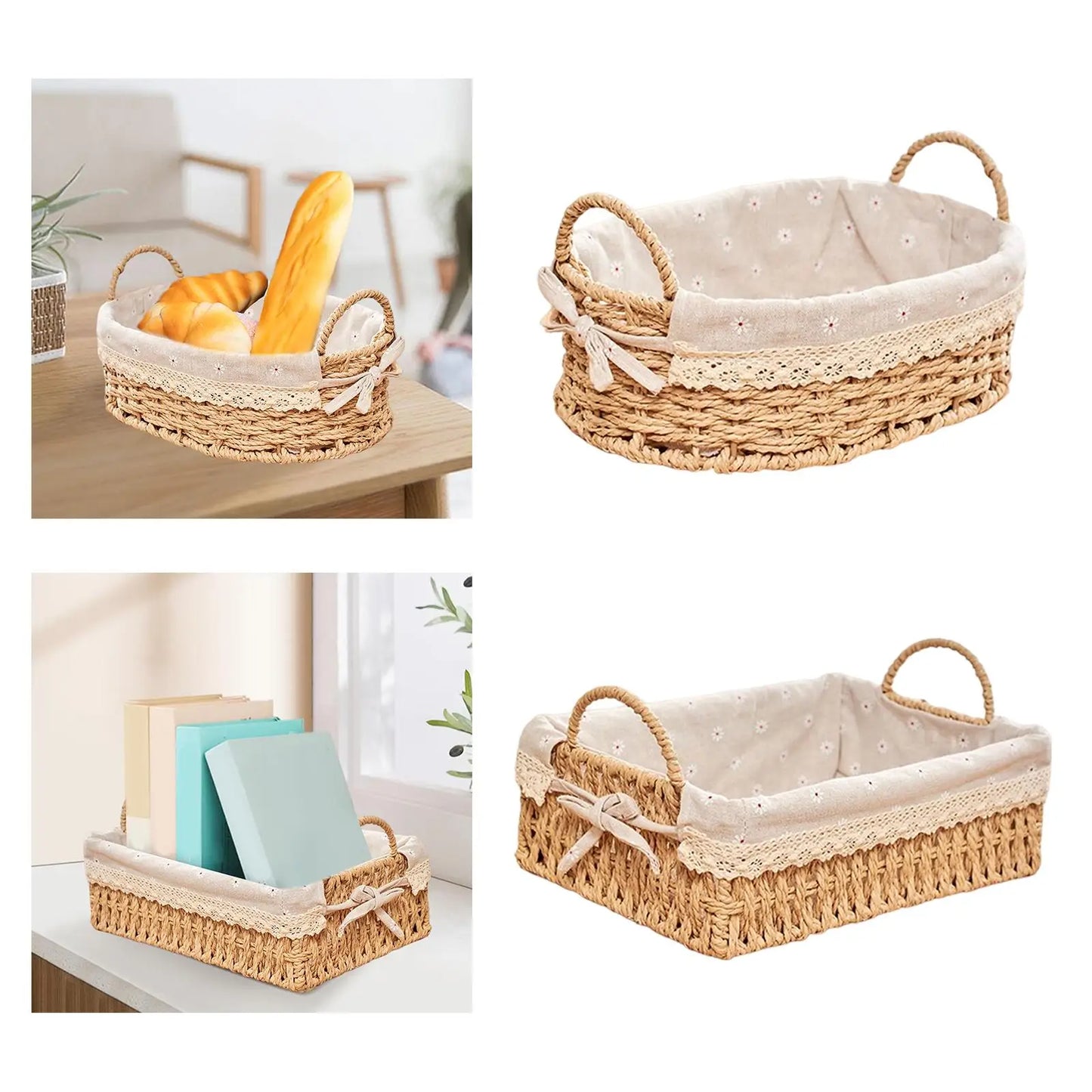 Decorative Woven Basket – For Fruit, Cosmetics, or Bathroom Use