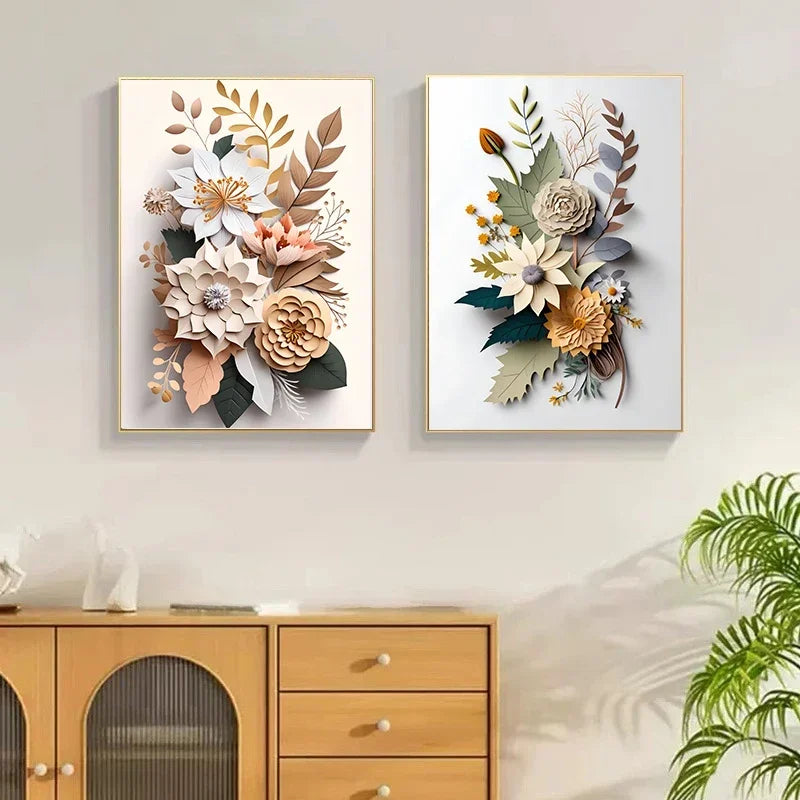 Watercolor Wildflower Poster – Colorful Floral Prints on Canvas for Modern Boho Wall Decor