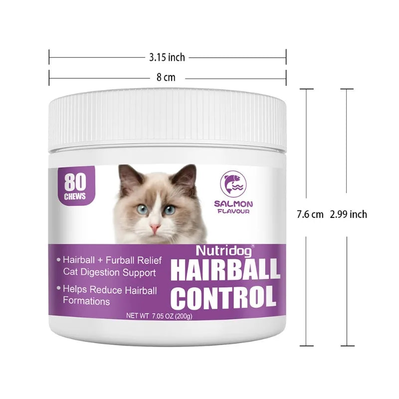 Hairball Treats for Hairball Control, Digestive Health & Skin Support