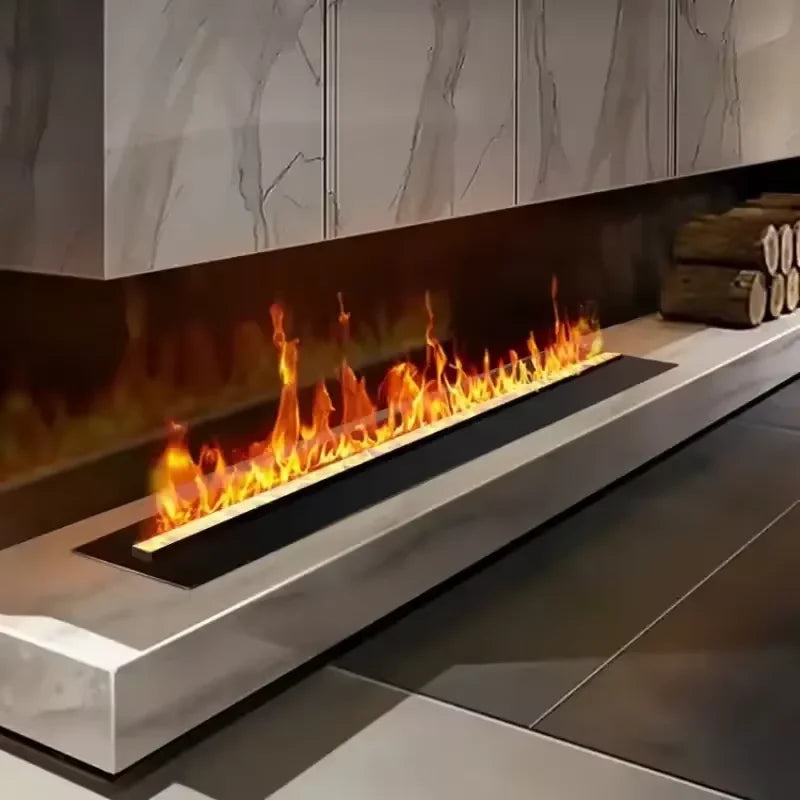 Smart 3D Fireplace Humidifier – LED Flame & Crackling Sound