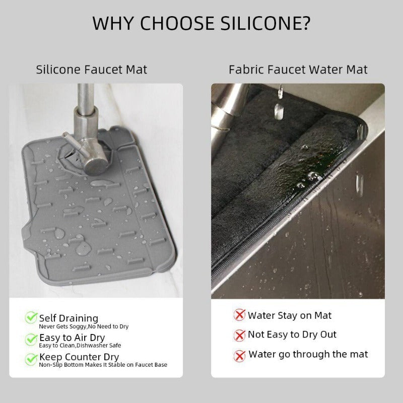 Water Drain Mat – Silicone Faucet Handle Protector