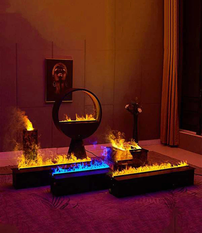 Smart 3D Fireplace Humidifier – LED Flame & Crackling Sound