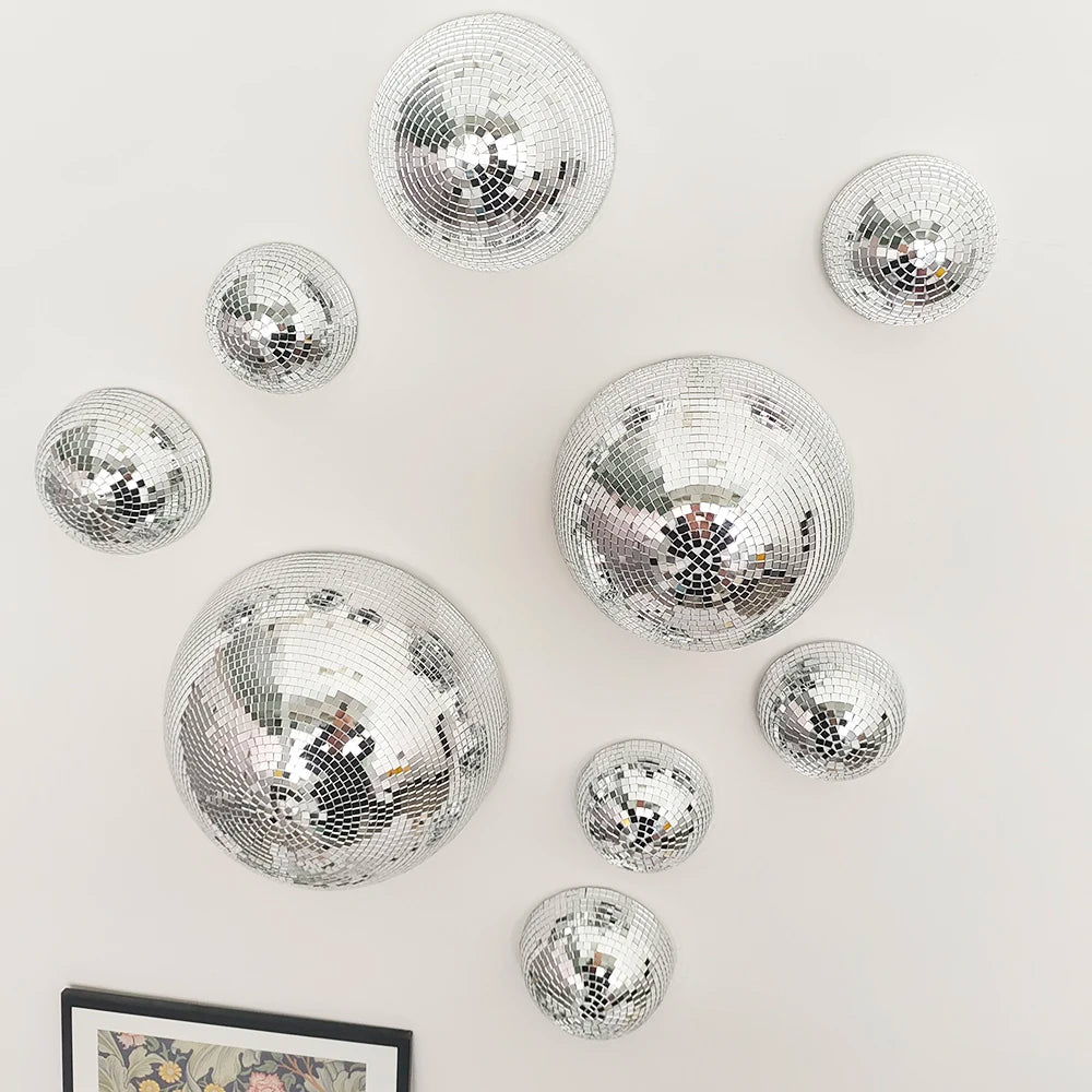 Disco Ball Wall Decor – Metallic Mirror Ball Design for Weddings, Parties & Living Spaces
