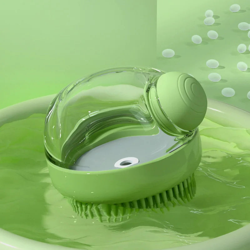 2-in-1 Pet Bath Brush with Shampoo Dispenser