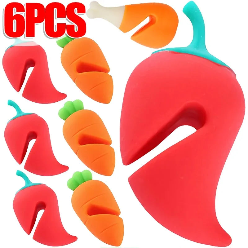 Cute Boil-Over Stoppers – Silicone Lid Holders (1/6 Pack)