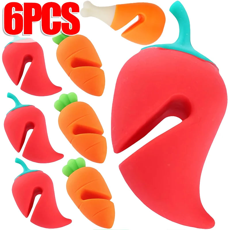 Cute Boil-Over Stoppers – Silicone Lid Holders (1/6 Pack)
