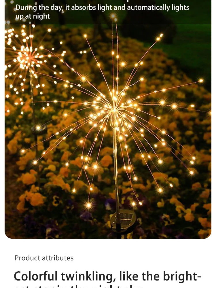 Firework Garden Lights – Solar-Powered for Camping & Patio