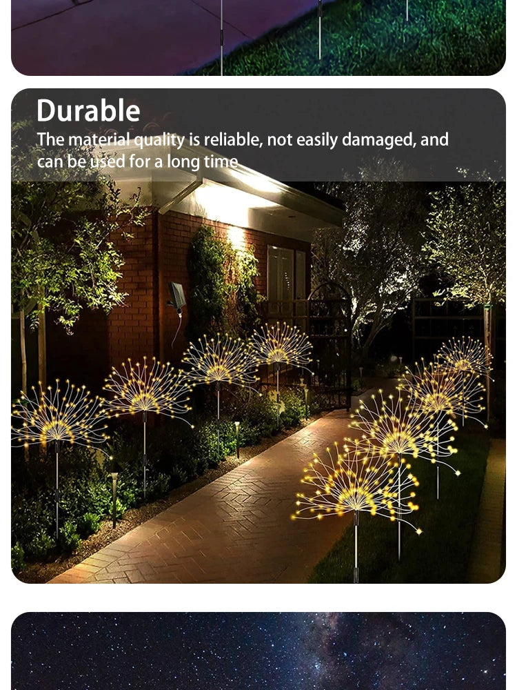 Firework Garden Lights – Solar-Powered for Camping & Patio
