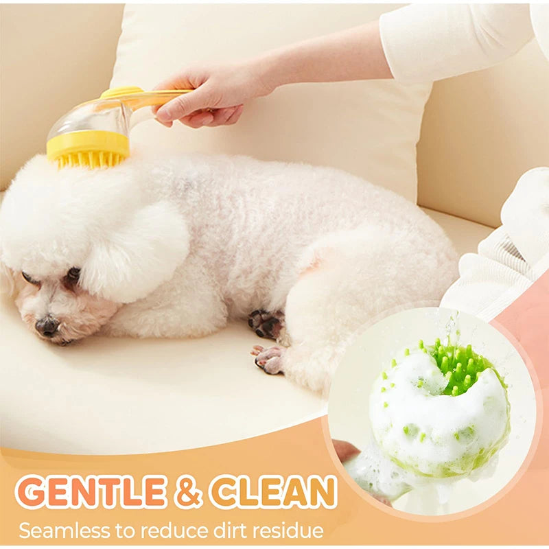 2-in-1 Pet Bath Brush with Shampoo Dispenser