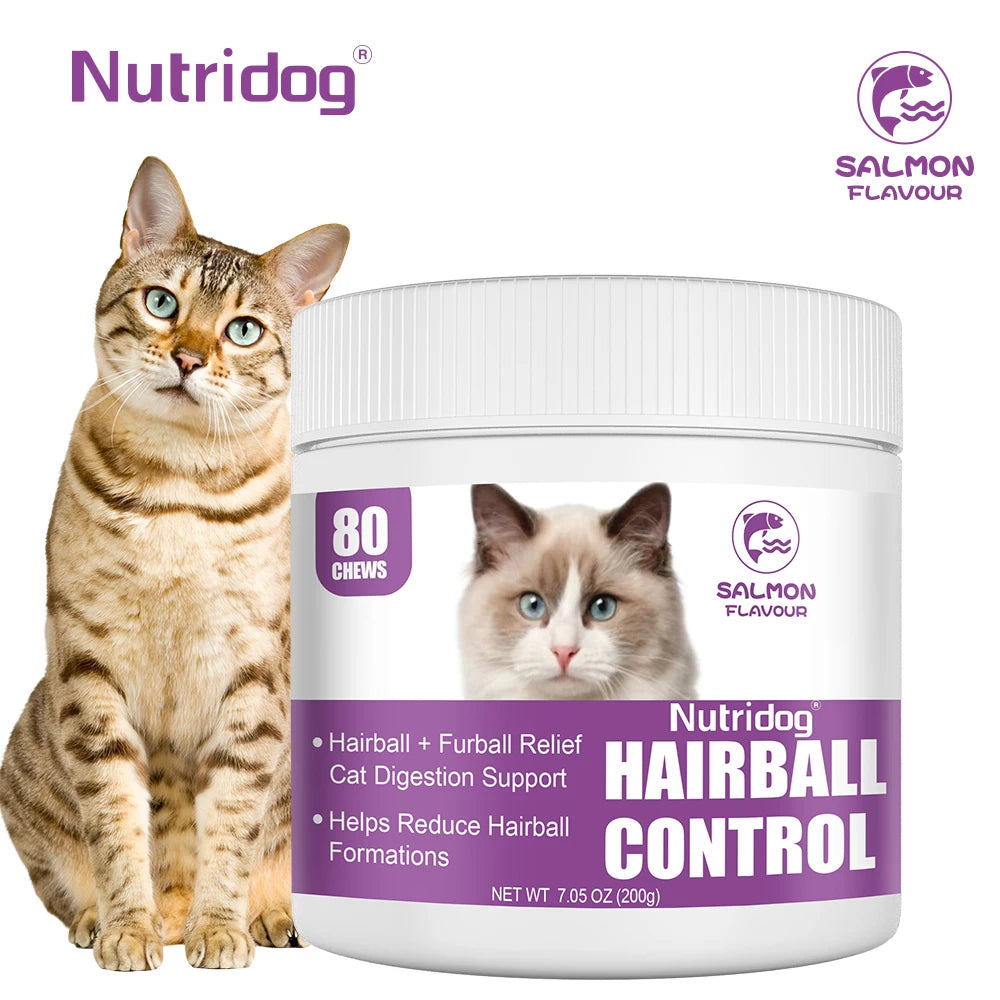 Hairball Treats for Hairball Control, Digestive Health & Skin Support