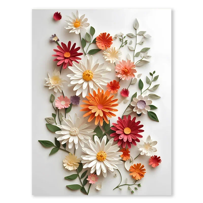 Watercolor Wildflower Poster – Colorful Floral Prints on Canvas for Modern Boho Wall Decor