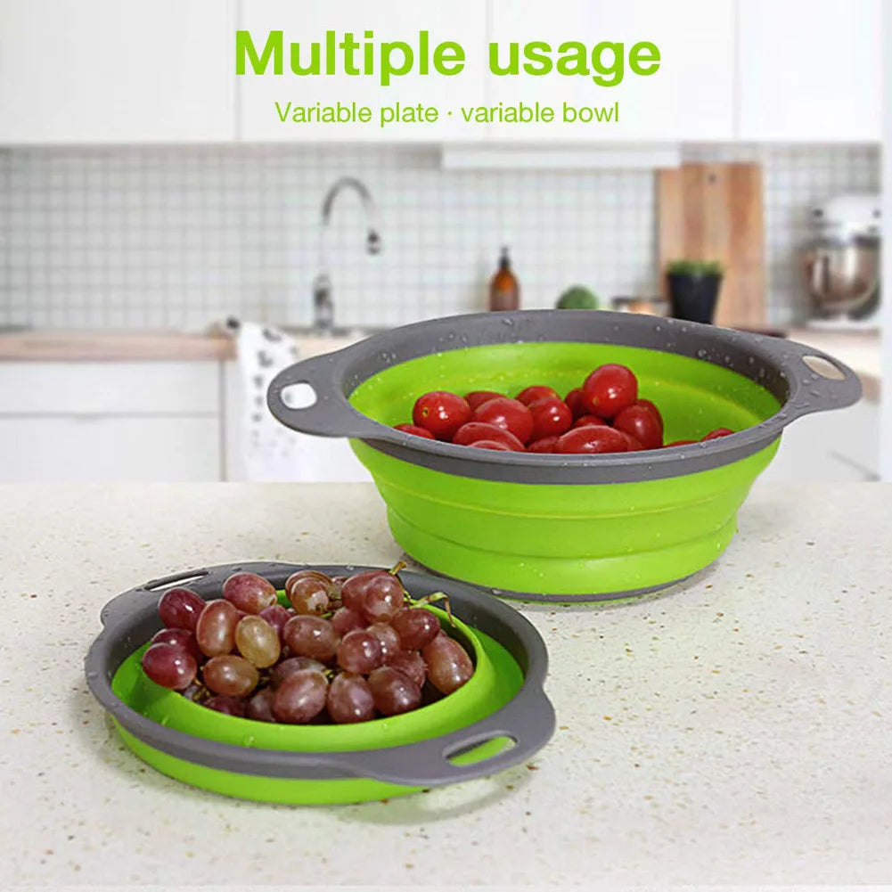 Foldable Silicone Colander – Space-Saving Fruit and Vegetable Washing Basket