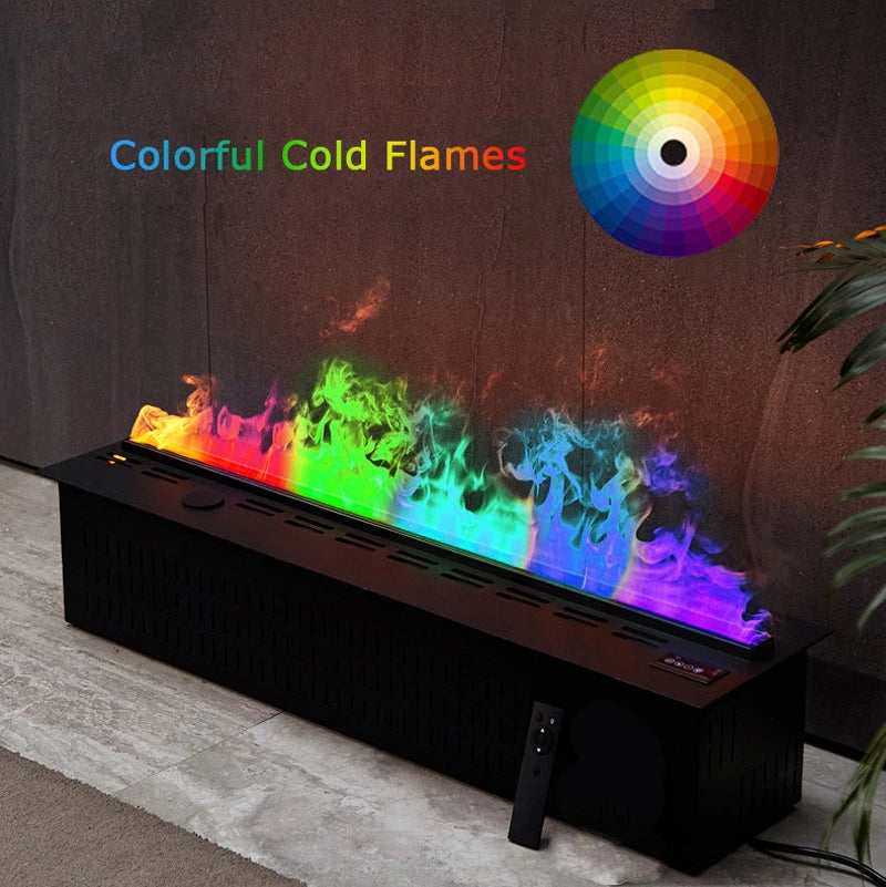 Smart 3D Fireplace Humidifier – LED Flame & Crackling Sound