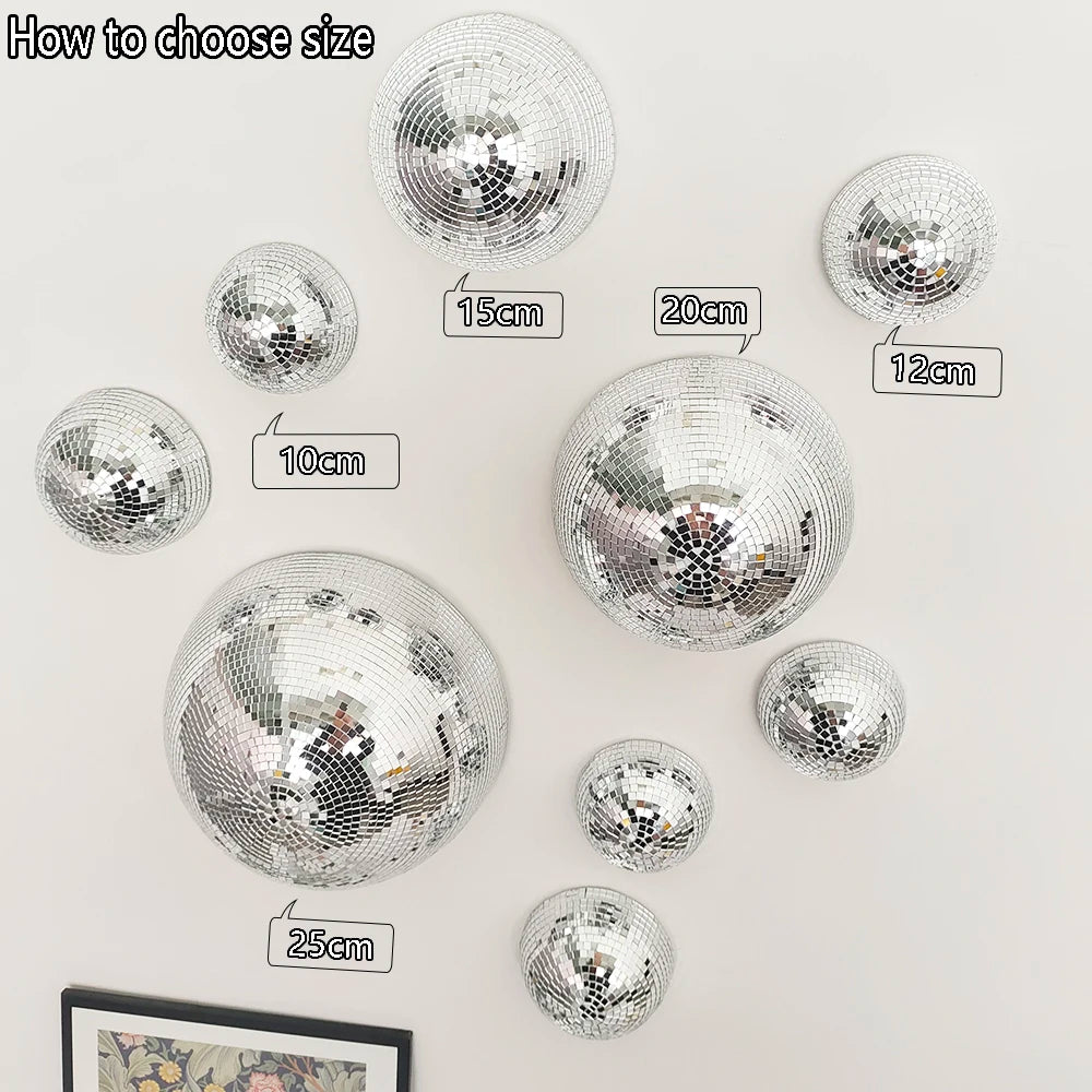 Disco Ball Wall Decor – Metallic Mirror Ball Design for Weddings, Parties & Living Spaces
