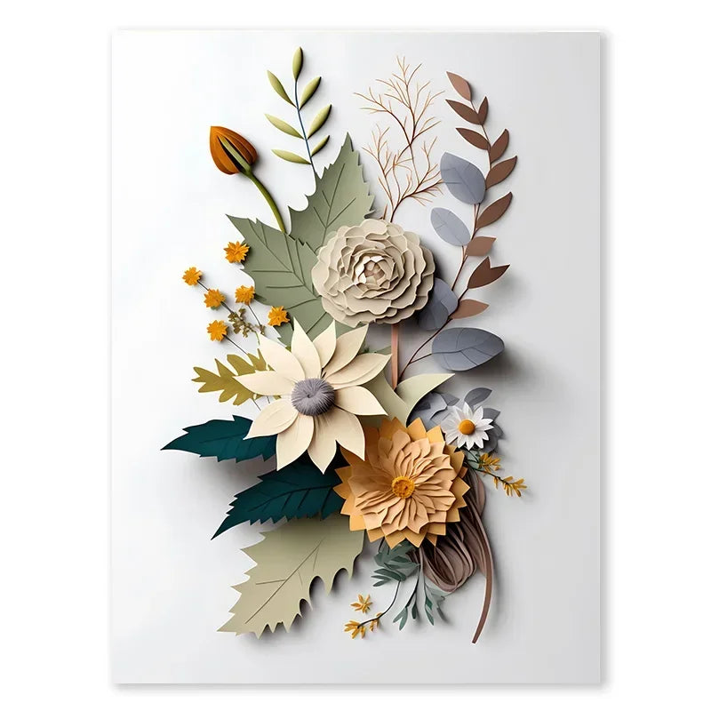 Watercolor Wildflower Poster – Colorful Floral Prints on Canvas for Modern Boho Wall Decor
