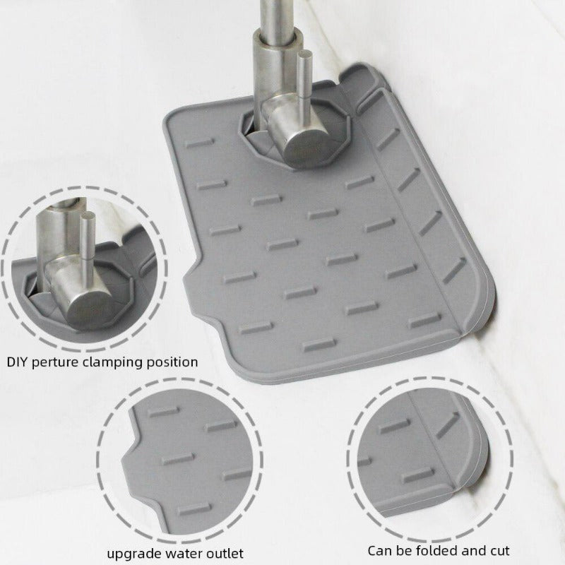Water Drain Mat – Silicone Faucet Handle Protector