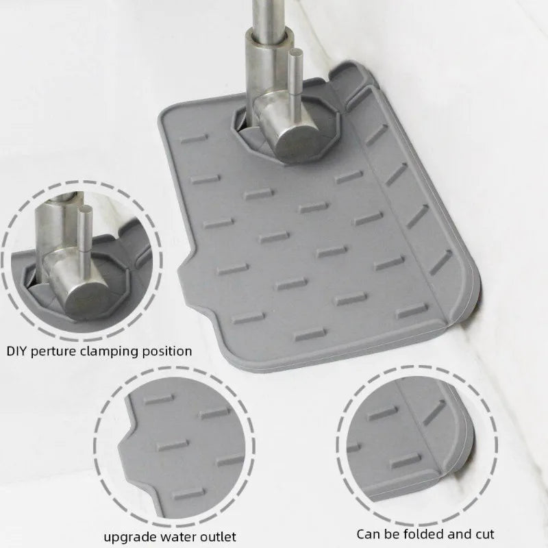 Water Drain Mat – Silicone Faucet Handle Protector