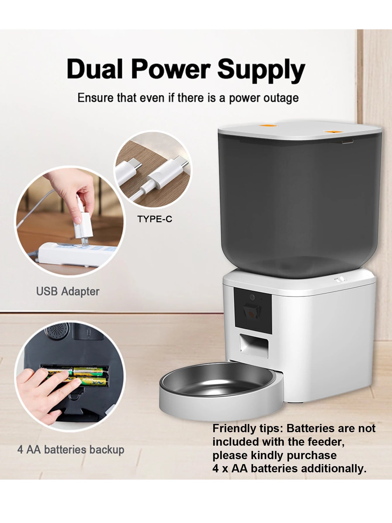 Automatic Cat & Dog Feeder – 8L with HD Camera & Tuya App
