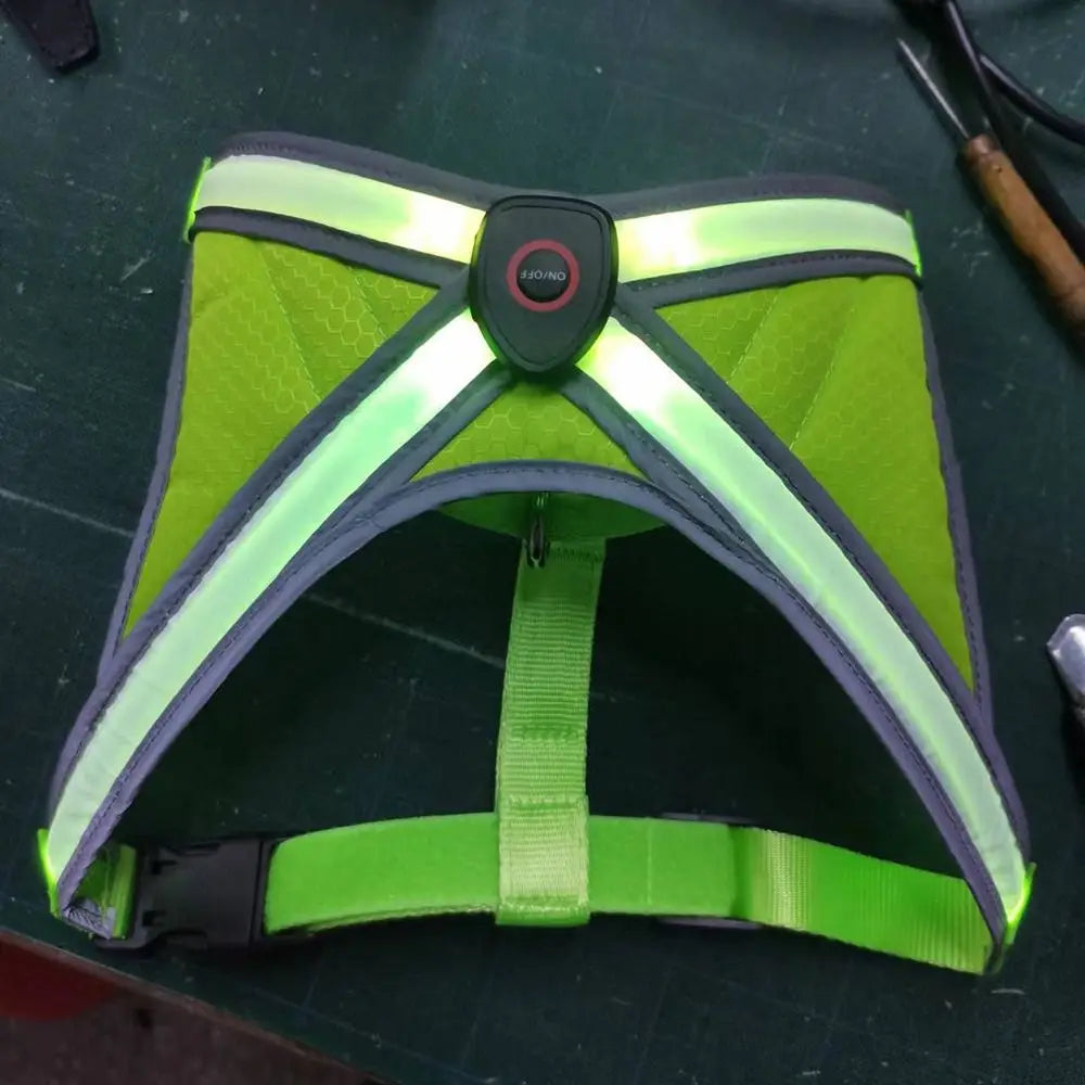 LED Light Dog Vest Harness – Adjustable & Breathable