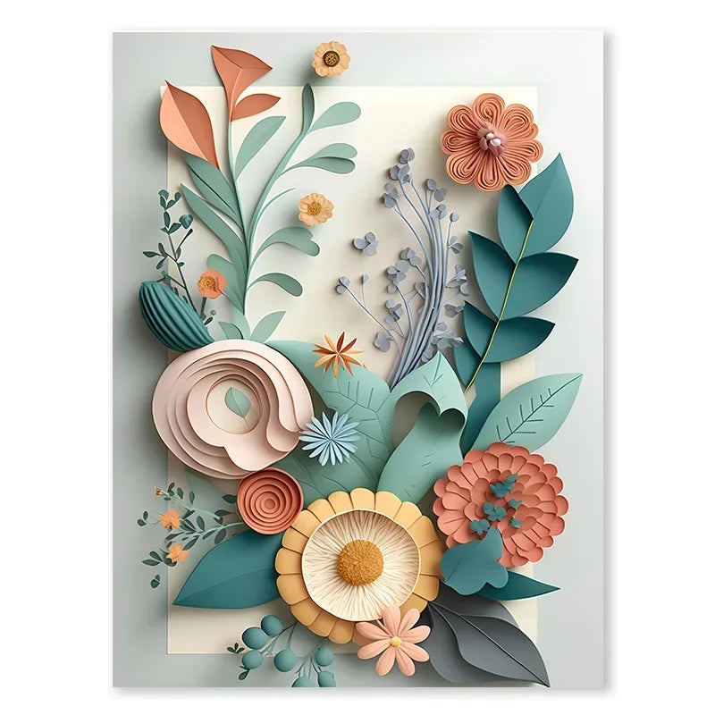 Watercolor Wildflower Poster – Colorful Floral Prints on Canvas for Modern Boho Wall Decor