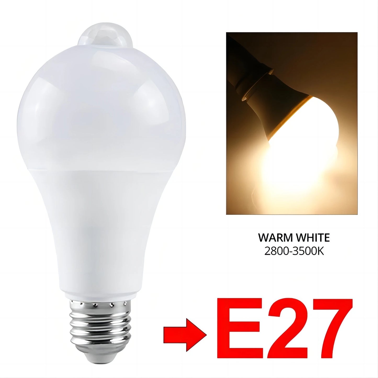Motion Sensor LED Bulb – Dusk to Dawn Security Light