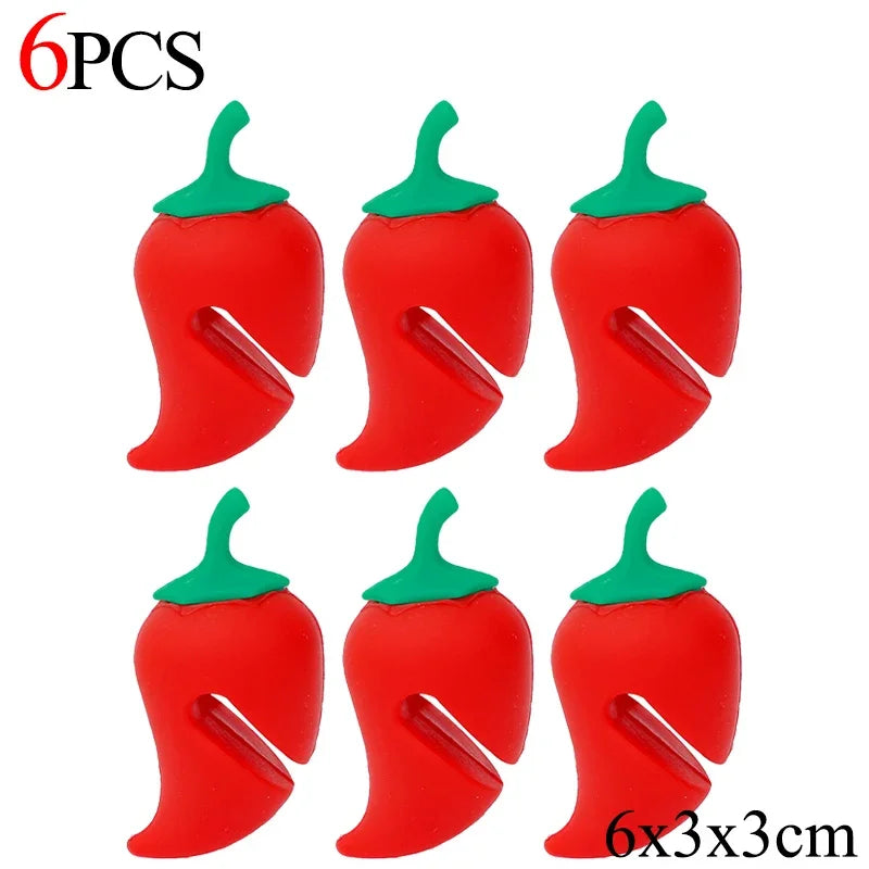 Cute Boil-Over Stoppers – Silicone Lid Holders (1/6 Pack)