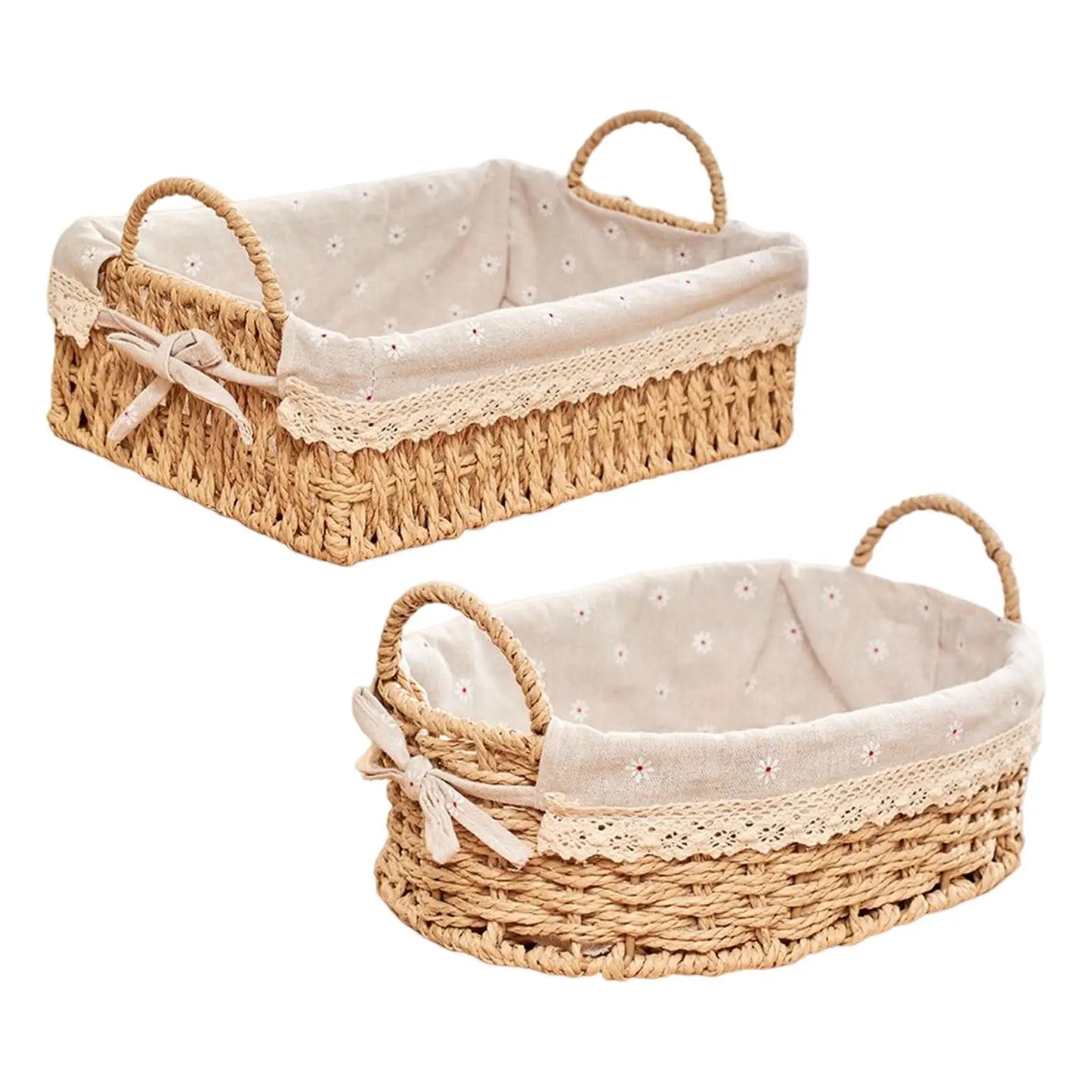 Decorative Woven Basket – For Fruit, Cosmetics, or Bathroom Use