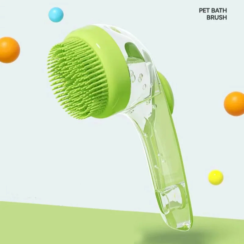 2-in-1 Pet Bath Brush with Shampoo Dispenser