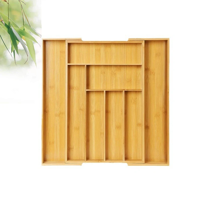 Bamboo Kitchen Drawer Organizer – Custom Fit Cutlery Rack