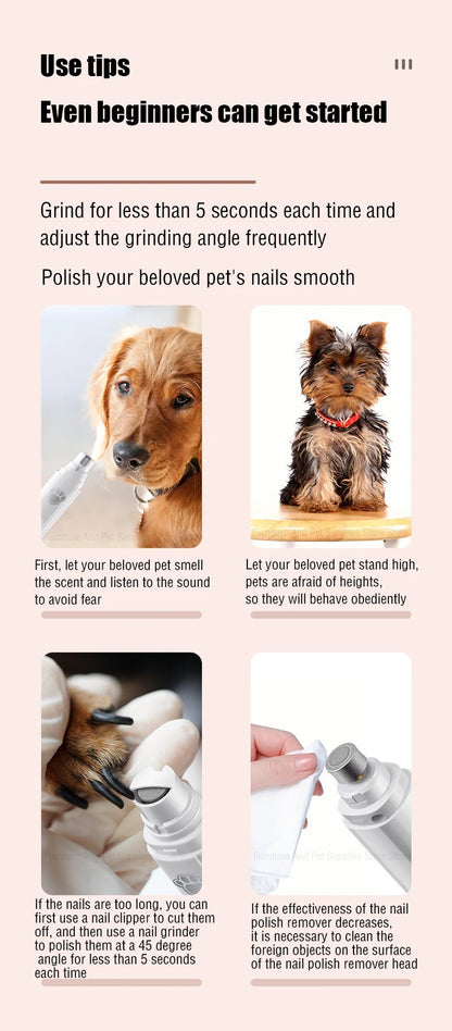Electric Dog Nail Grinder – USB Rechargeable & Painless