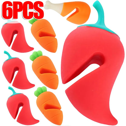 Cute Boil-Over Stoppers – Silicone Lid Holders (1/6 Pack)