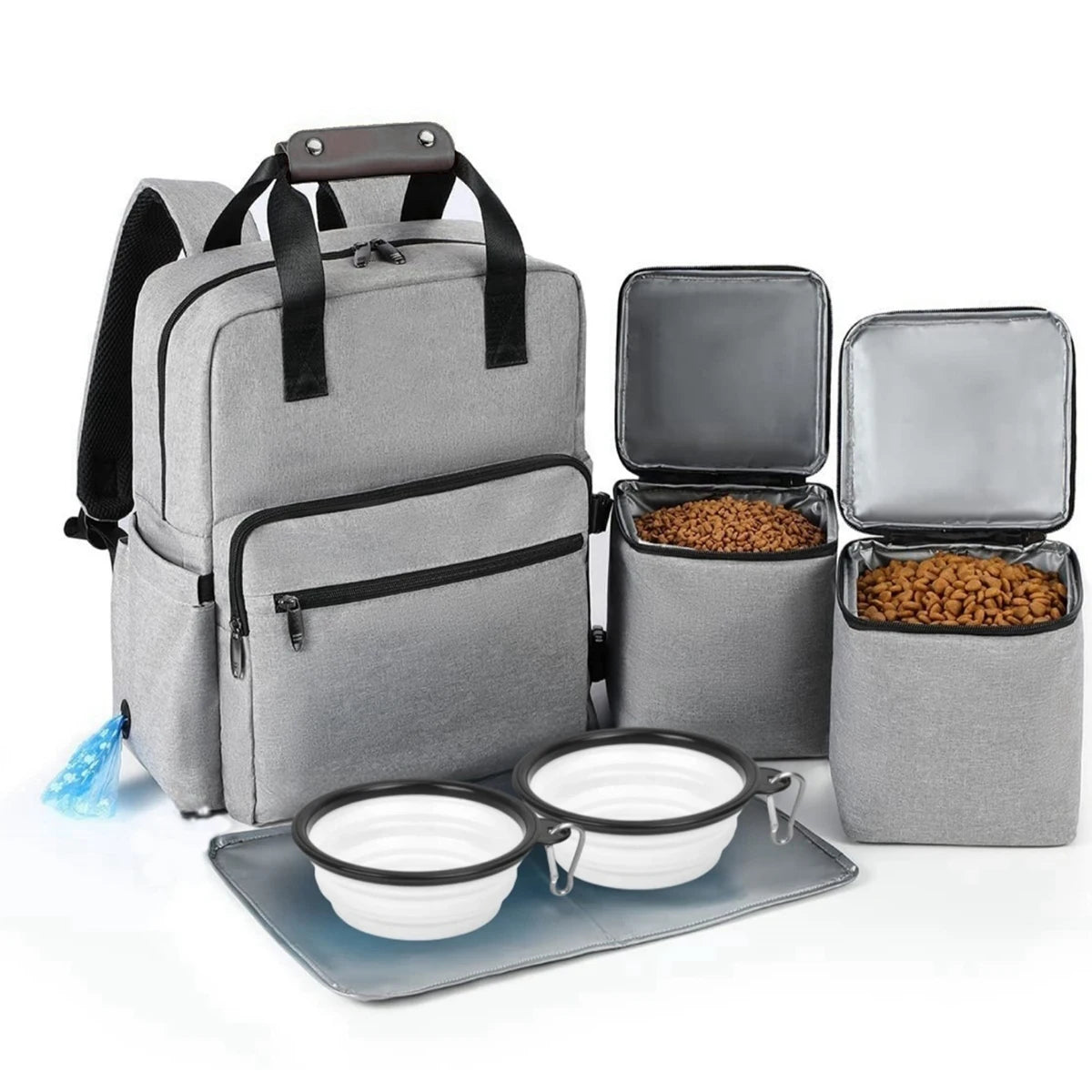 4-Piece Dog Travel Bag Set – Multi-Function Pet Organizer Backpacks