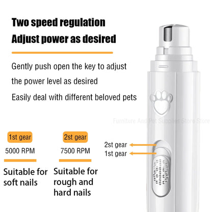Electric Dog Nail Grinder – USB Rechargeable & Painless