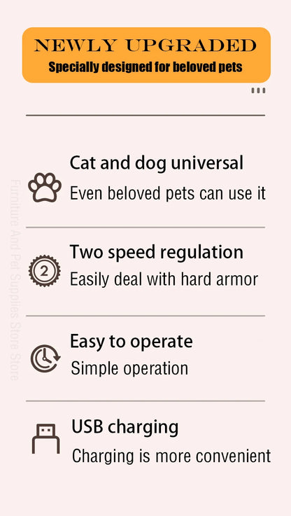 Electric Dog Nail Grinder – USB Rechargeable & Painless