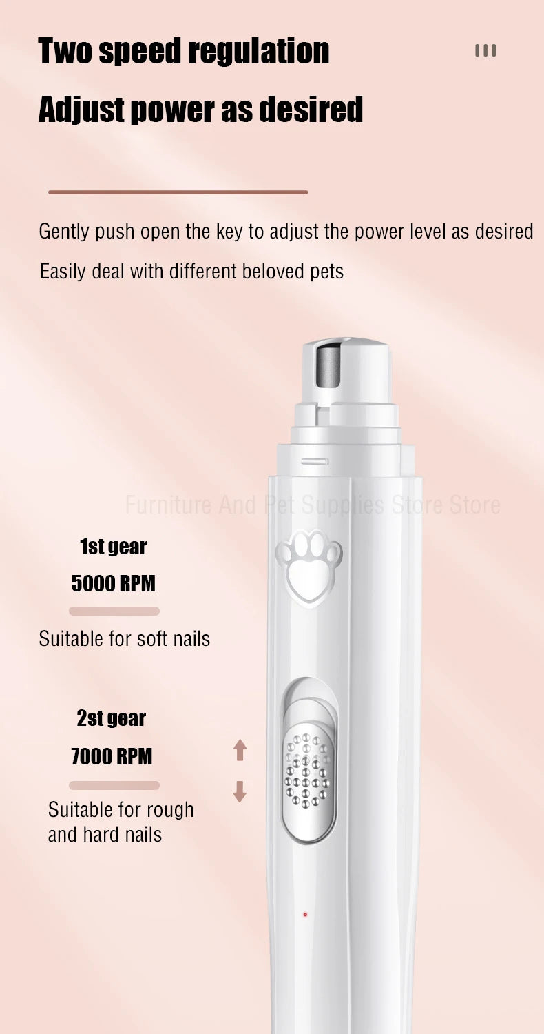 Electric Dog Nail Grinder – USB Rechargeable & Painless