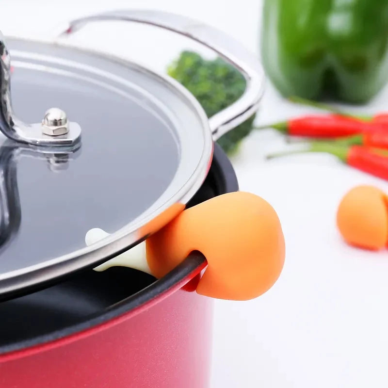 Cute Boil-Over Stoppers – Silicone Lid Holders (1/6 Pack)