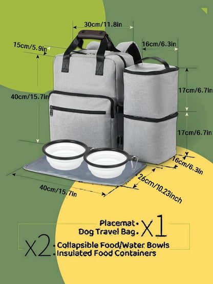 4-Piece Dog Travel Bag Set – Multi-Function Pet Organizer Backpacks