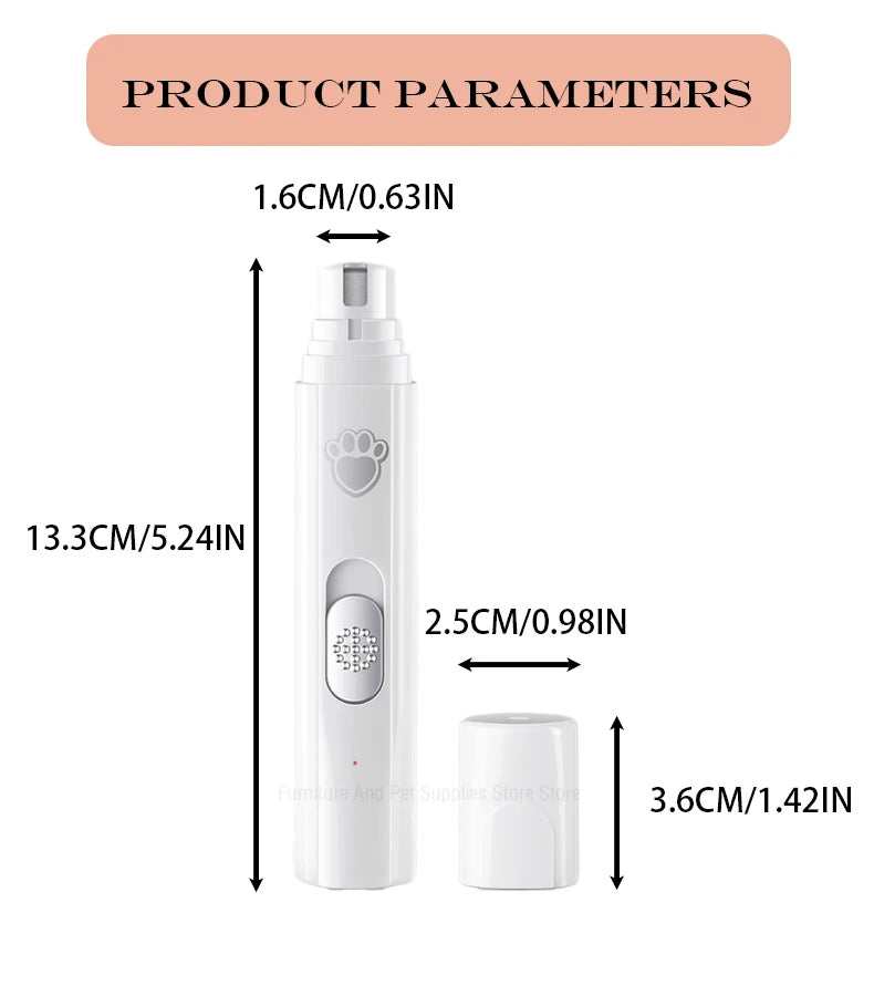 Electric Dog Nail Grinder – USB Rechargeable & Painless